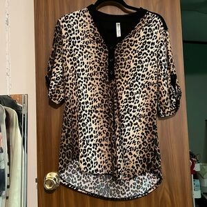 Leopard tunic blouse